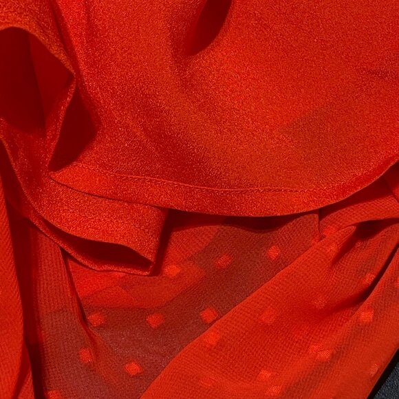 Alexis Target Angel Sleeve Dress Orange Red Size M Medium Midi Tiered - Picture 6 of 7